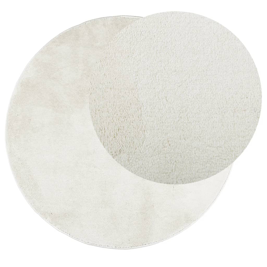 Tappeto OVIEDO a Pelo Corto Crema Ø 240 cm