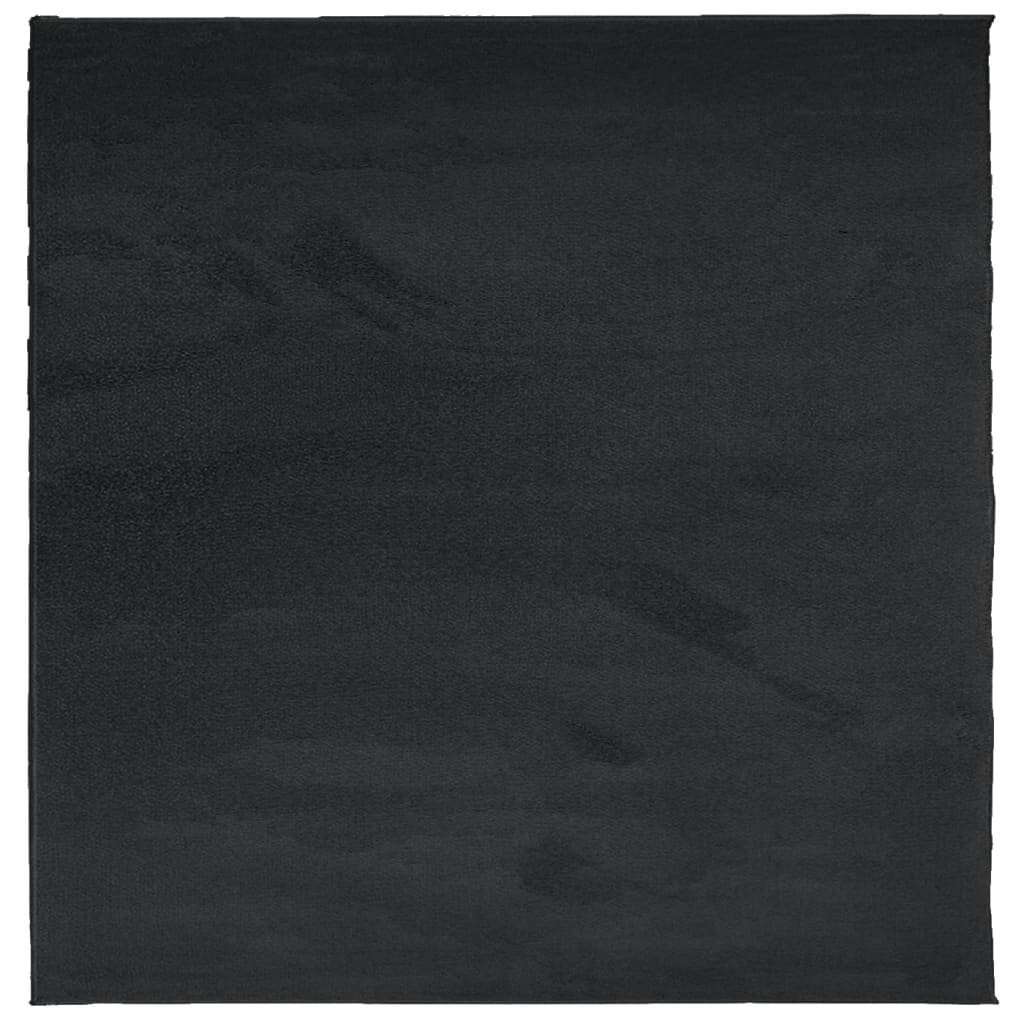 Tappeto OVIEDO a Pelo Corto Nero 160x160 cm