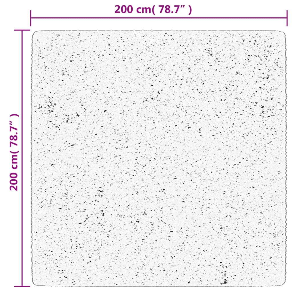Tappeto OVIEDO a Pelo Corto Nero 200x200 cm