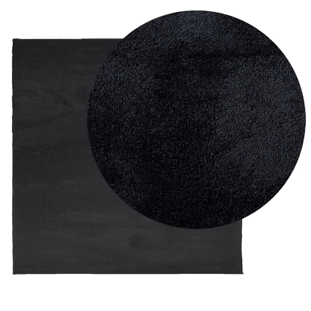 Tappeto OVIEDO a Pelo Corto Nero 240x240 cm