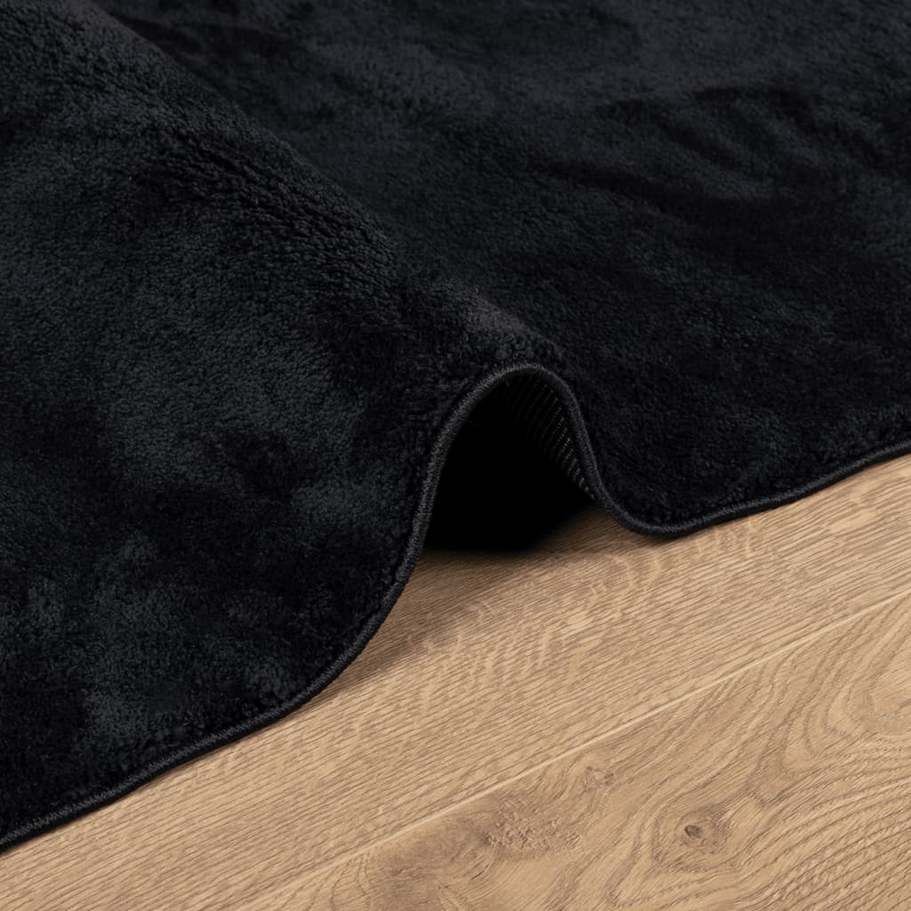 Tappeto OVIEDO a Pelo Corto Nero 240x240 cm