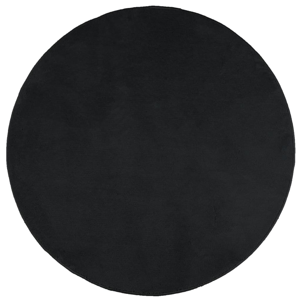 Tappeto OVIEDO a Pelo Corto Nero Ø 80 cm