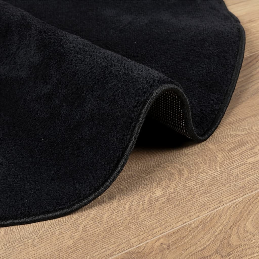 Tappeto OVIEDO a Pelo Corto Nero Ø 120 cm