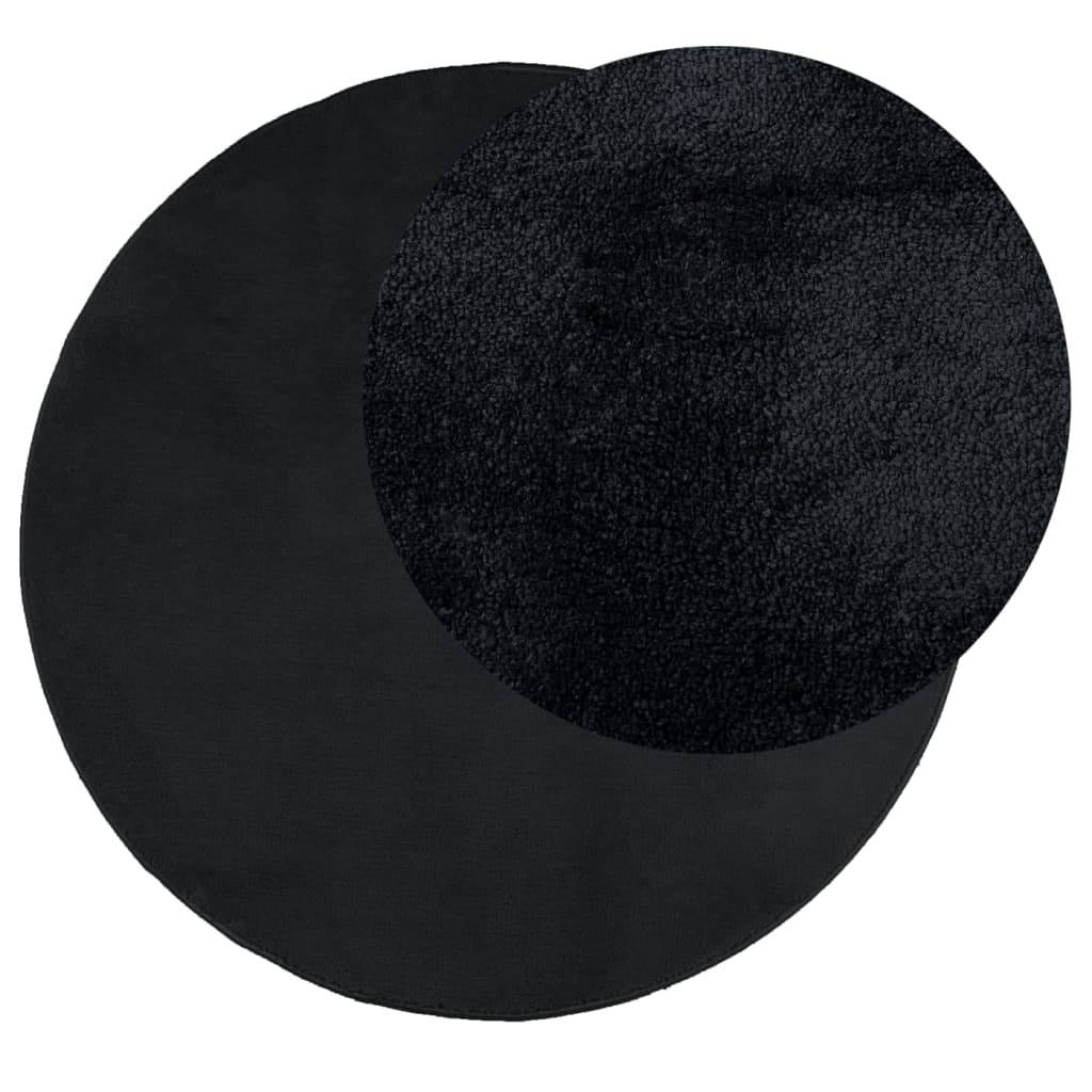 Tappeto OVIEDO a Pelo Corto Nero Ø 240 cm