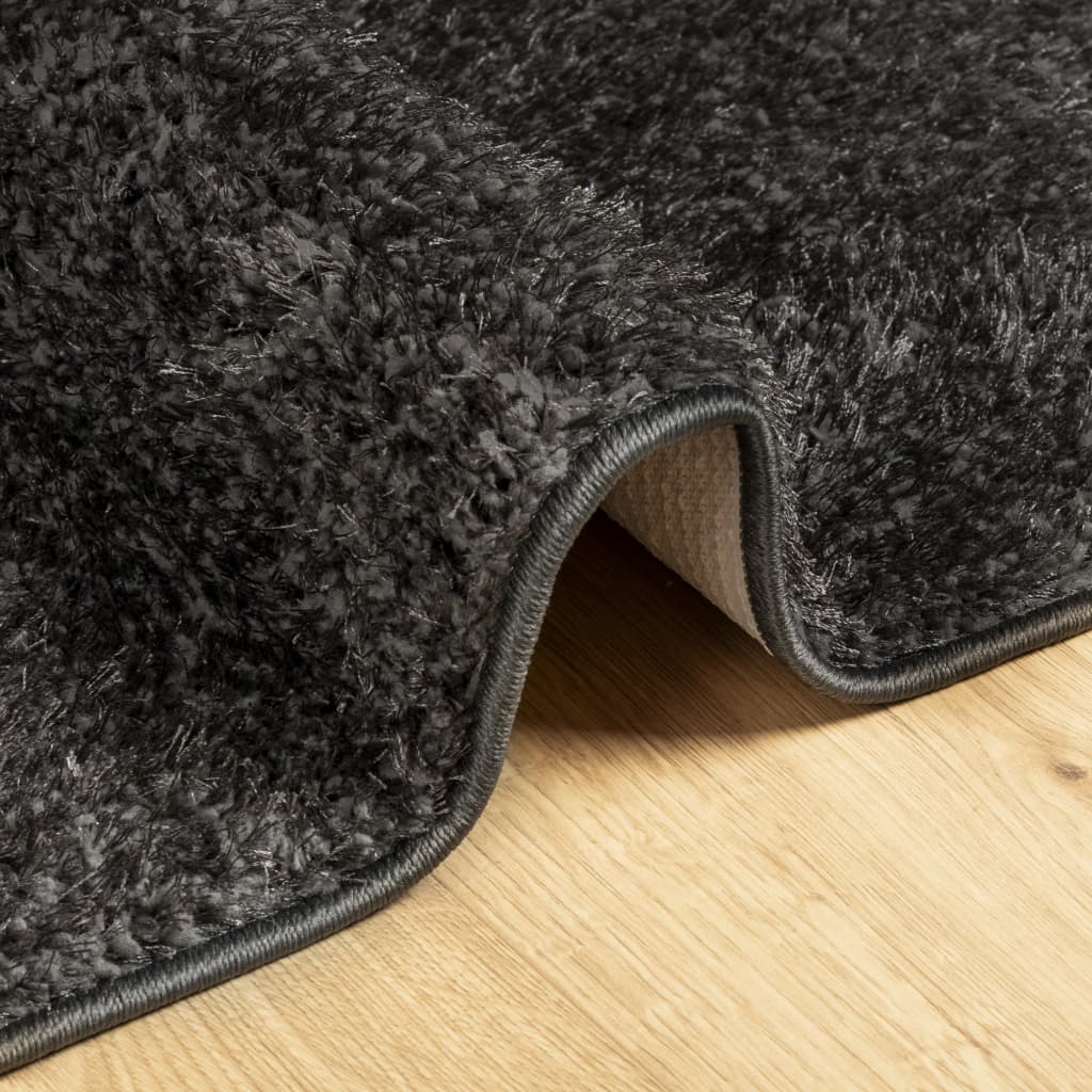 Tappeto a Pelo Lucido Lungo ISTAN Effetto Antracite 120x170 cm