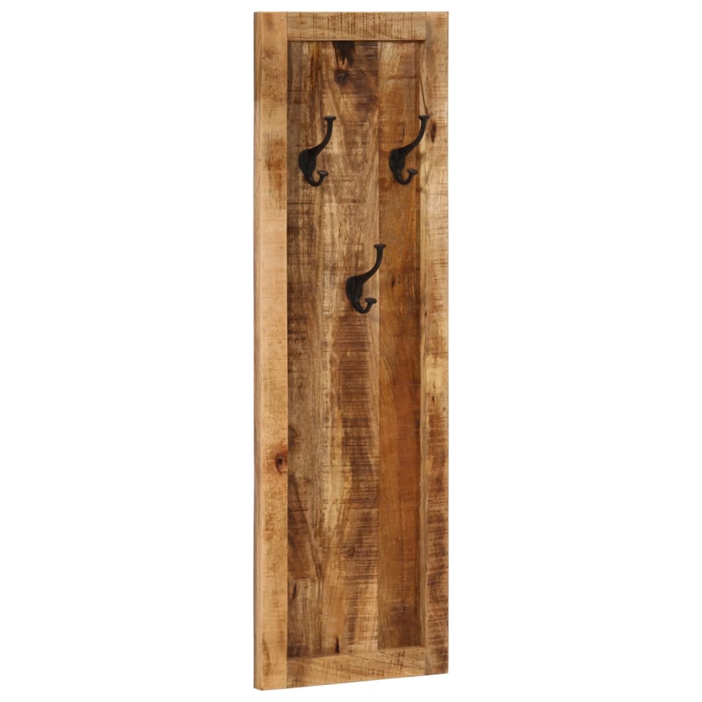 Appendiabiti da Parete 2 pz 3 Ganci in Legno Massello di Mango