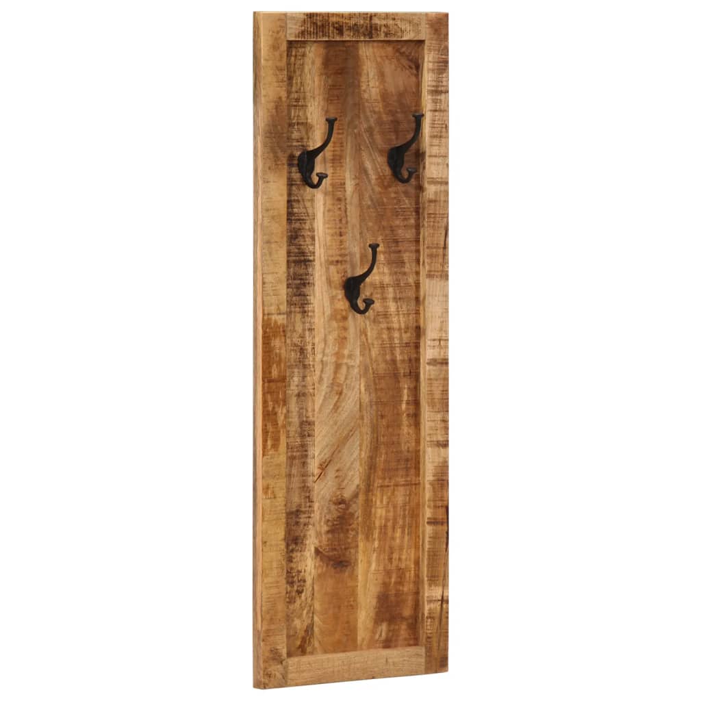 Appendiabiti da Parete 2 pz 3 Ganci in Legno Massello di Mango