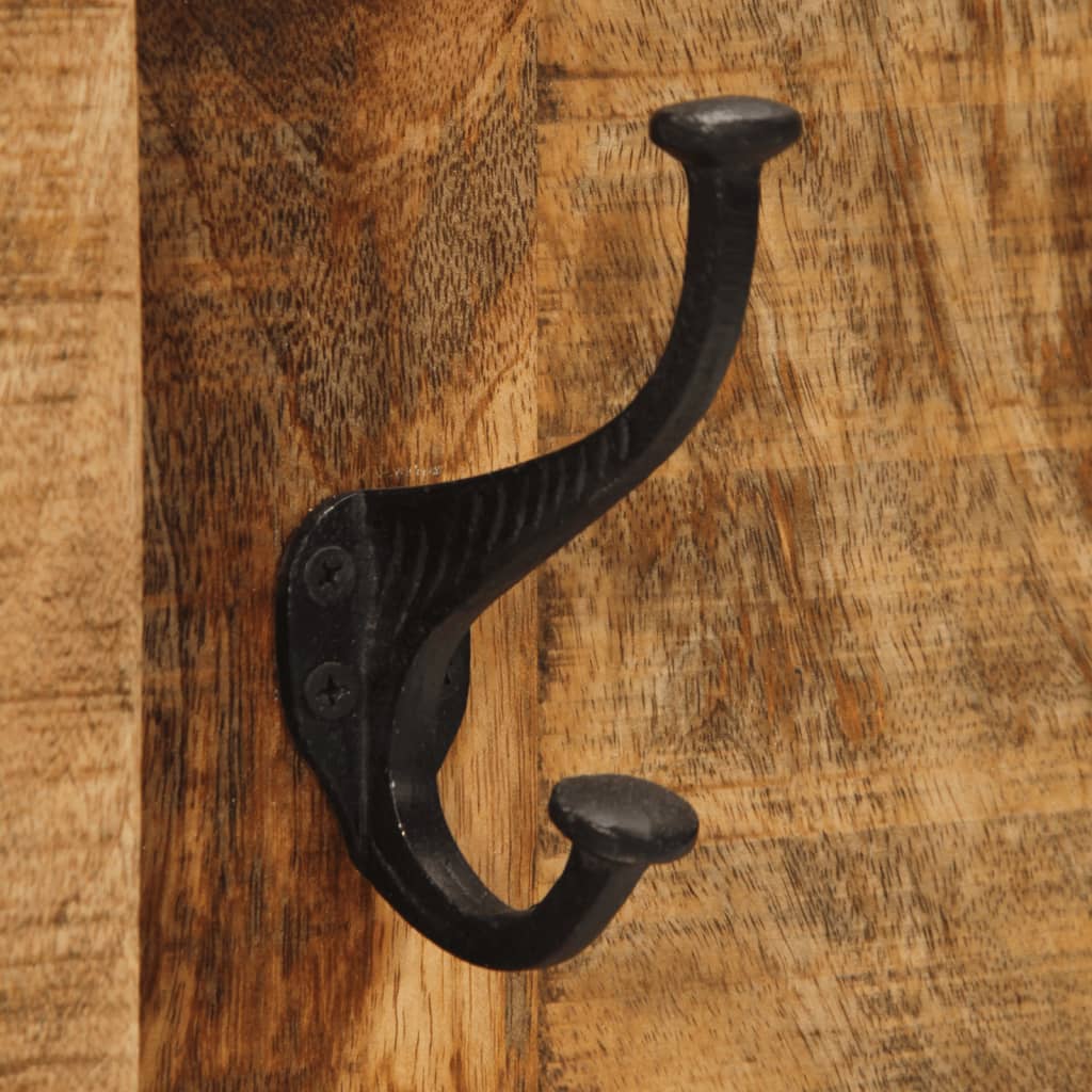 Appendiabiti da Parete 2 pz 3 Ganci in Legno Massello di Mango