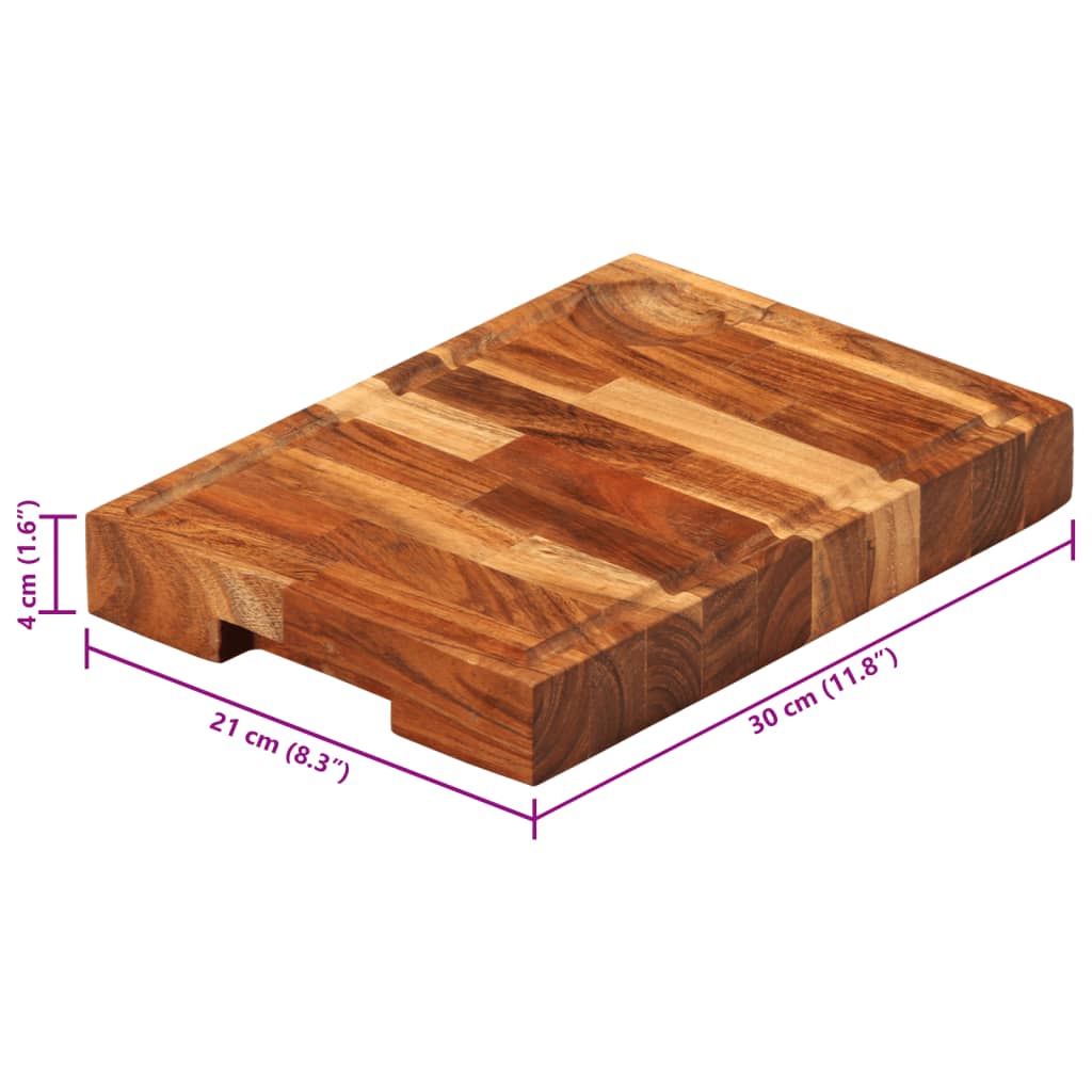 Tagliere 30x21x4 cm in Legno Massello di Acacia