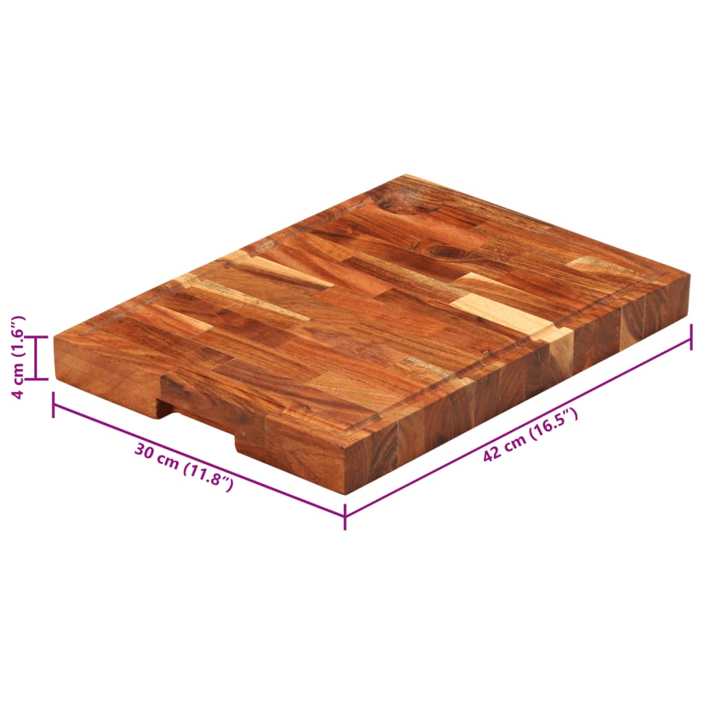 Tagliere 42x30x4 cm in Legno Massello di Acacia