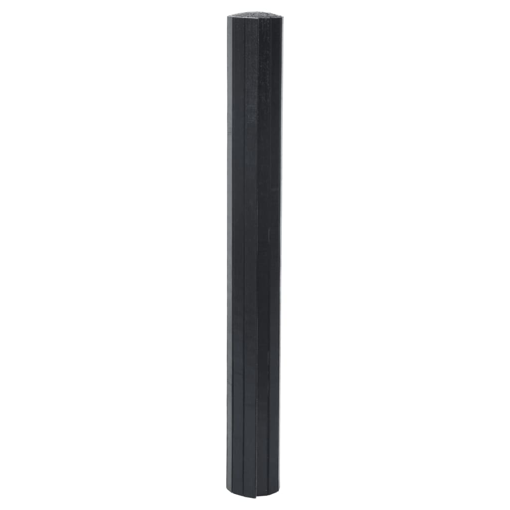 Tappeto Rettangolare Nero 60x100 cm in Bambù