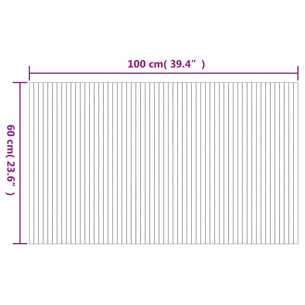 Tappeto Rettangolare Nero 60x100 cm in Bambù