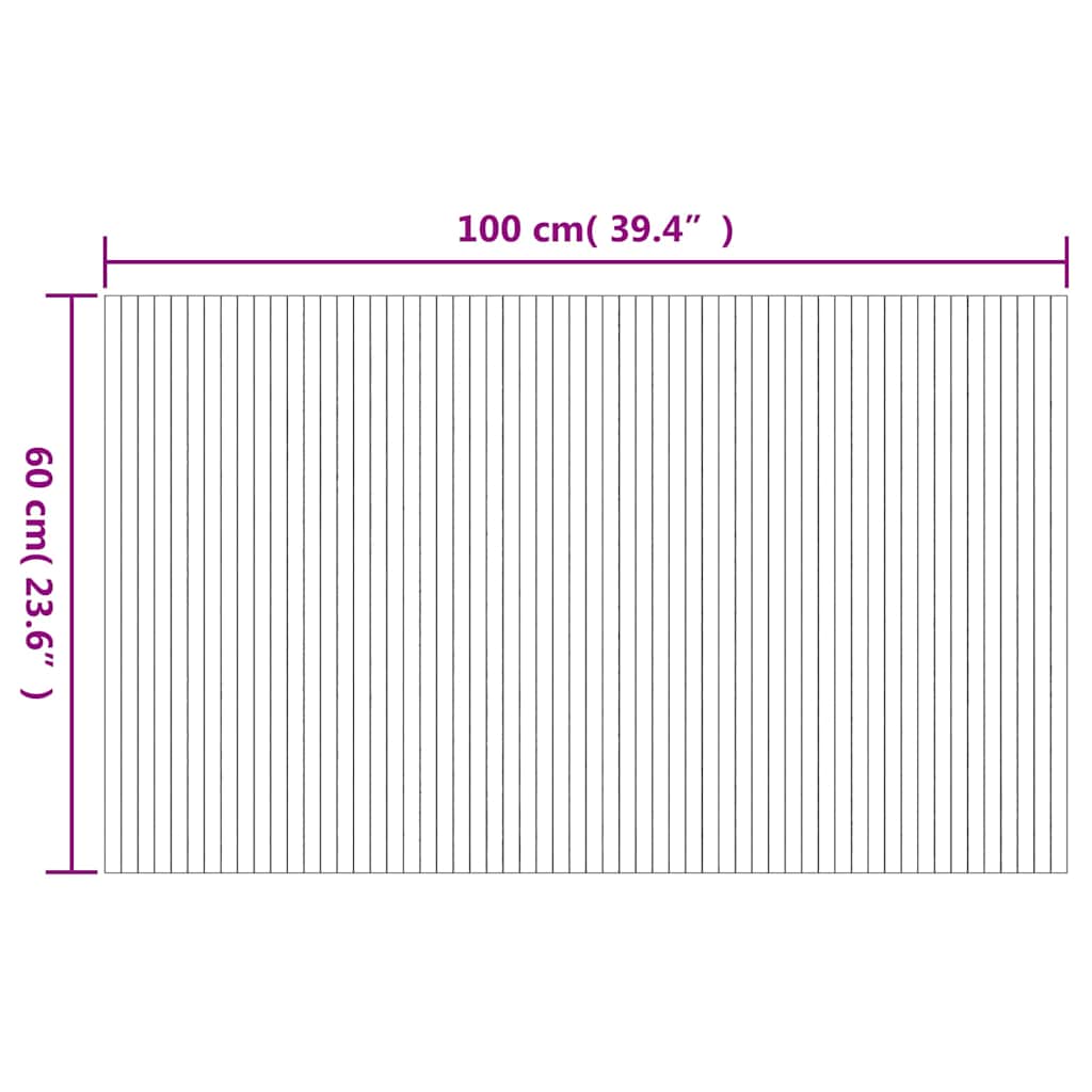 Tappeto Rettangolare Marrone 60x100 cm in Bambù