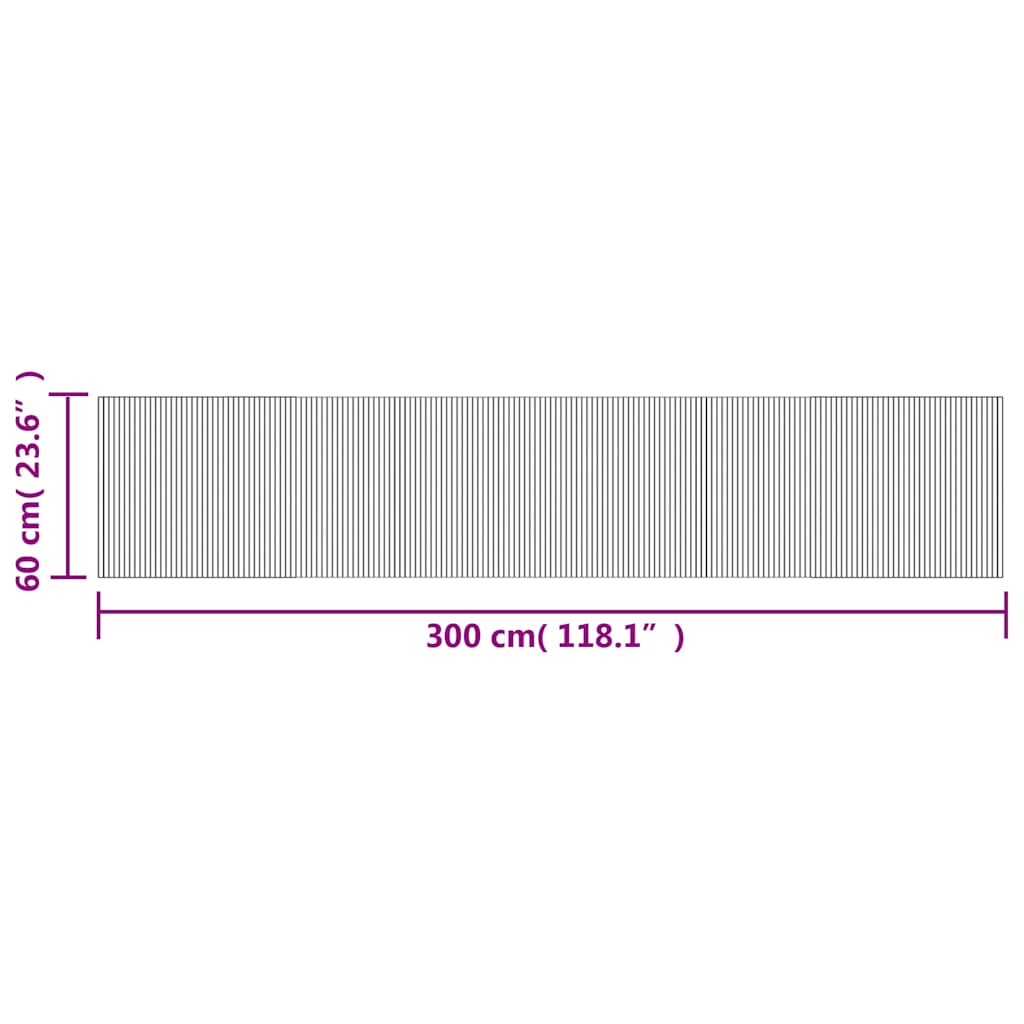 Tappeto Rettangolare Marrone 60x300 cm in Bambù