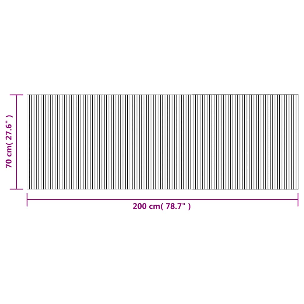 Tappeto Rettangolare Marrone 70x200 cm in Bambù