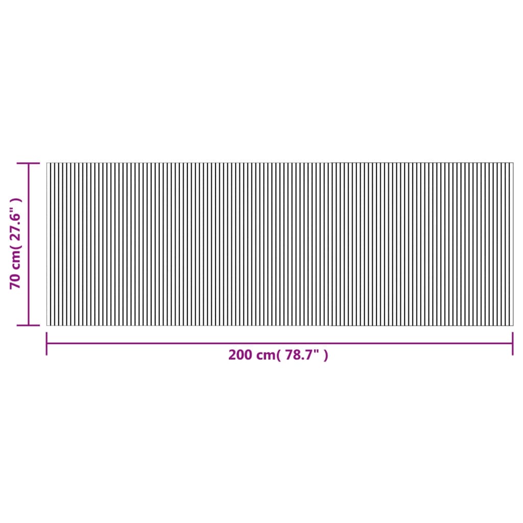 Tappeto Rettangolare Grigio 70x200 cm in Bambù