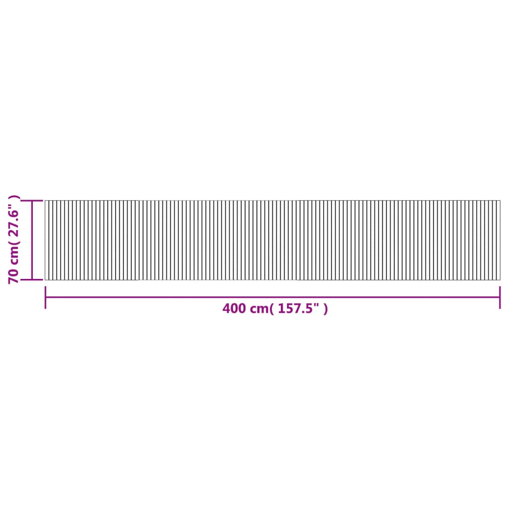 Tappeto Rettangolare Nero 70x400 cm in Bambù