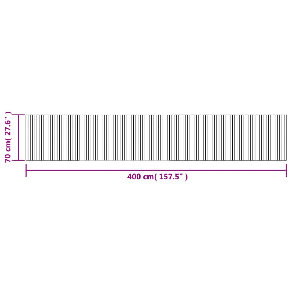 Tappeto Rettangolare Grigio 70x400 cm in Bambù