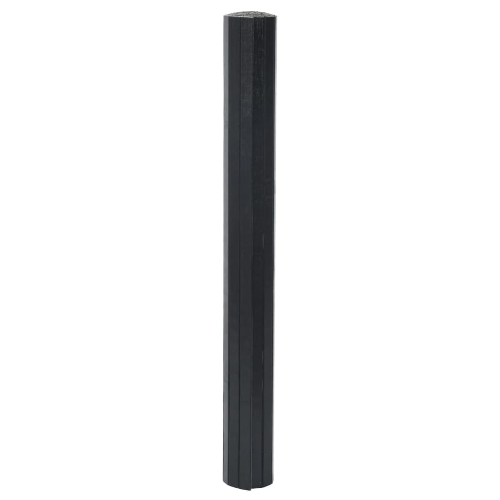 Tappeto Rettangolare Nero 70x500 cm in Bambù