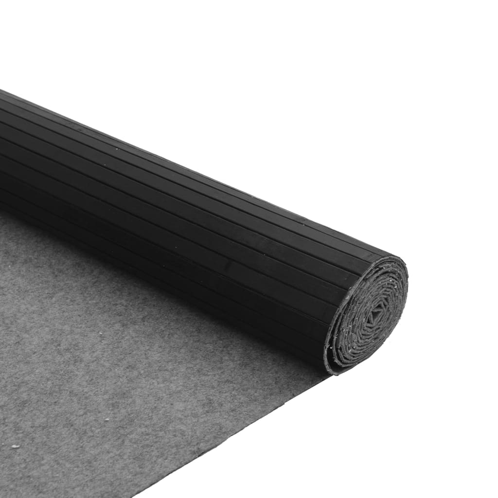 Tappeto Rettangolare Nero 80x200 cm in Bambù