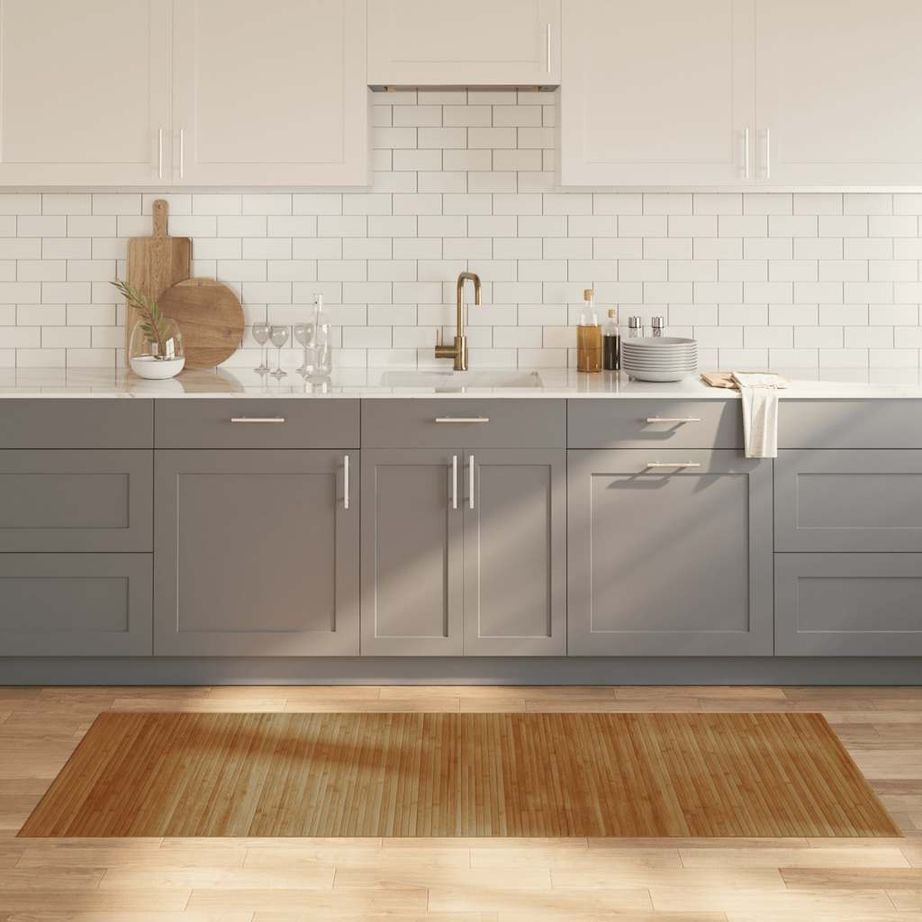 Tappeto Rettangolare Marrone 80x200 cm in Bambù