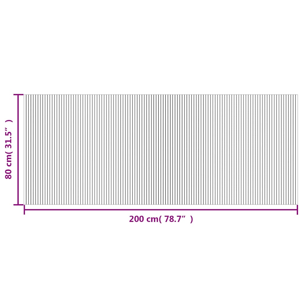 Tappeto Rettangolare Marrone 80x200 cm in Bambù