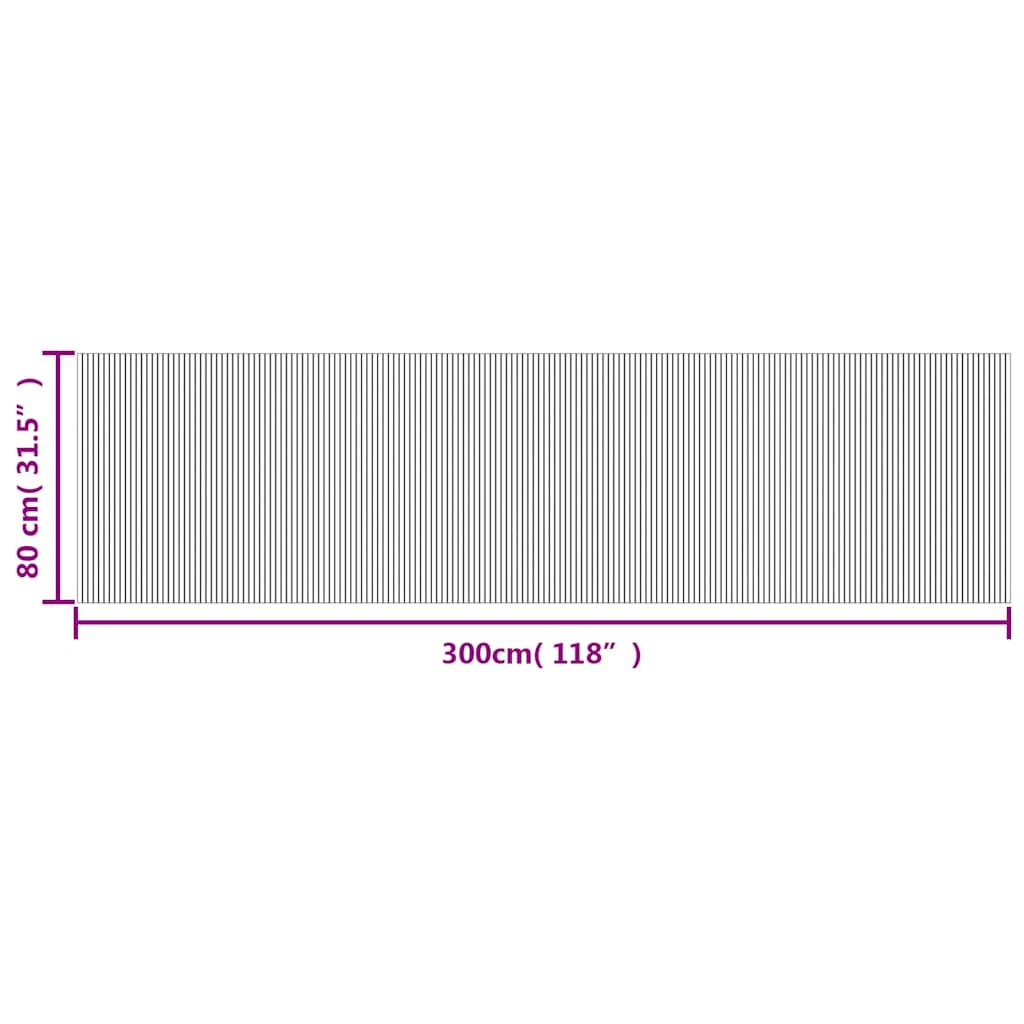 Tappeto Rettangolare Marrone 80x300 cm in Bambù