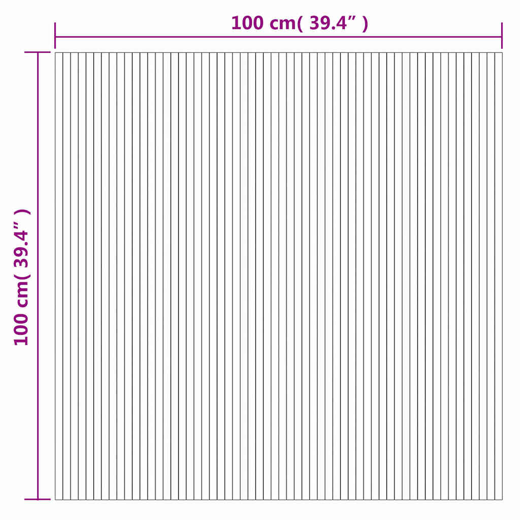 Tappeto Rettangolare Marrone 100x100 cm in Bambù