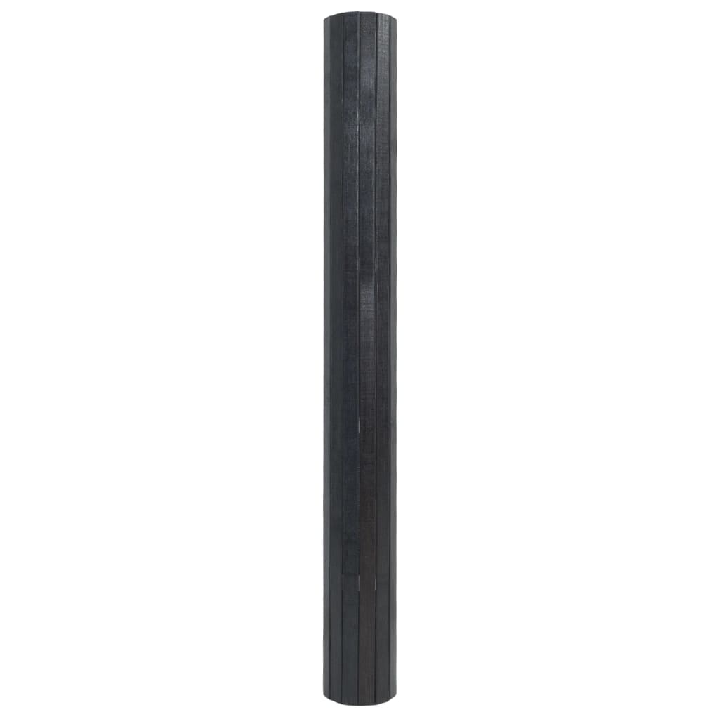 Tappeto Rettangolare Grigio 100x100 cm in Bambù