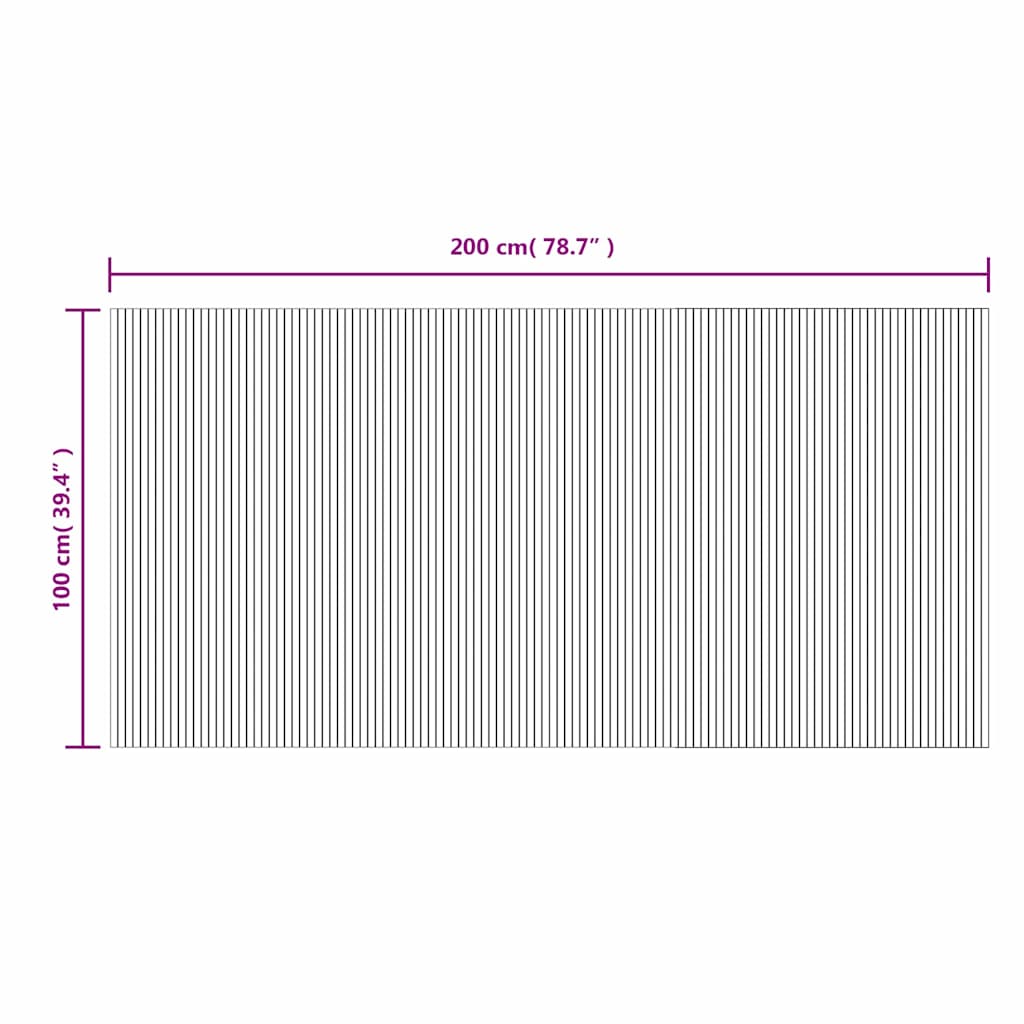Tappeto Rettangolare Marrone 100x200 cm in Bambù