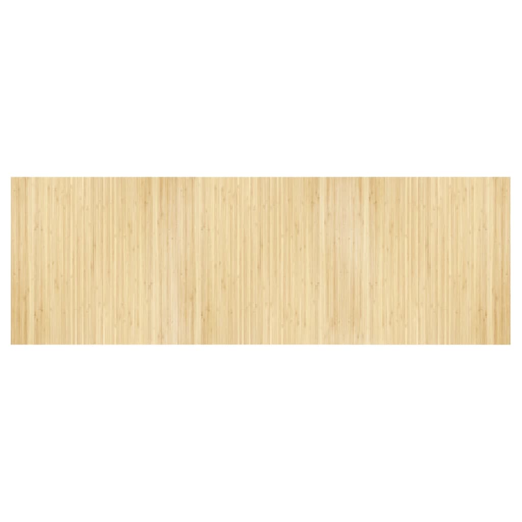 Tappeto Rettangolare Naturale Chiaro 100x300 cm in Bambù