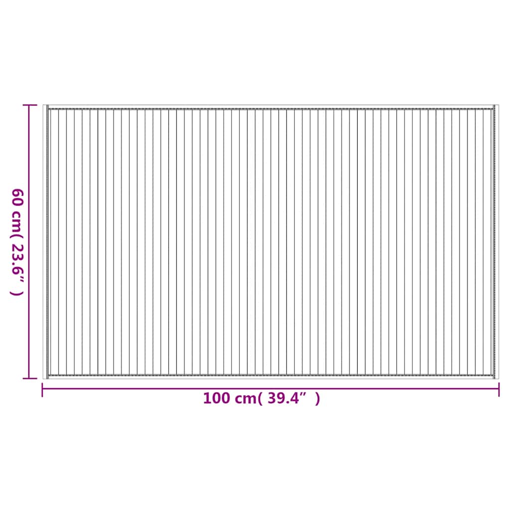 Tappeto Rettangolare Marrone 60x100 cm in Bambù