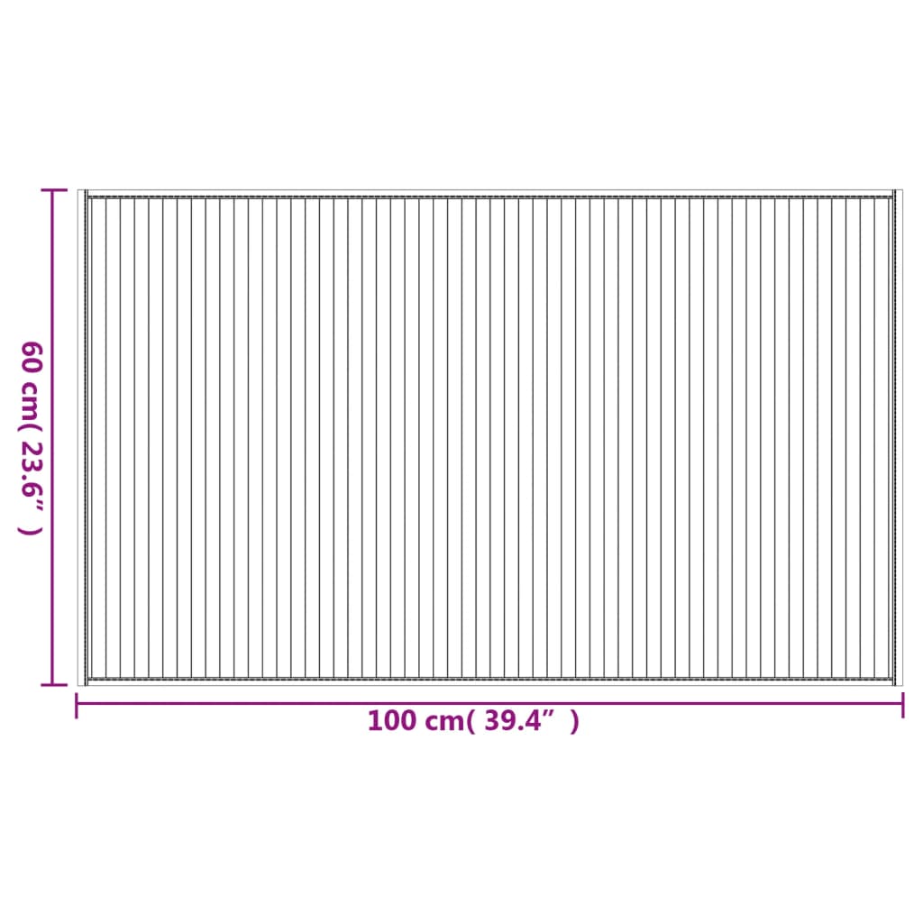 Tappeto Rettangolare Grigio 60x100 cm in Bambù