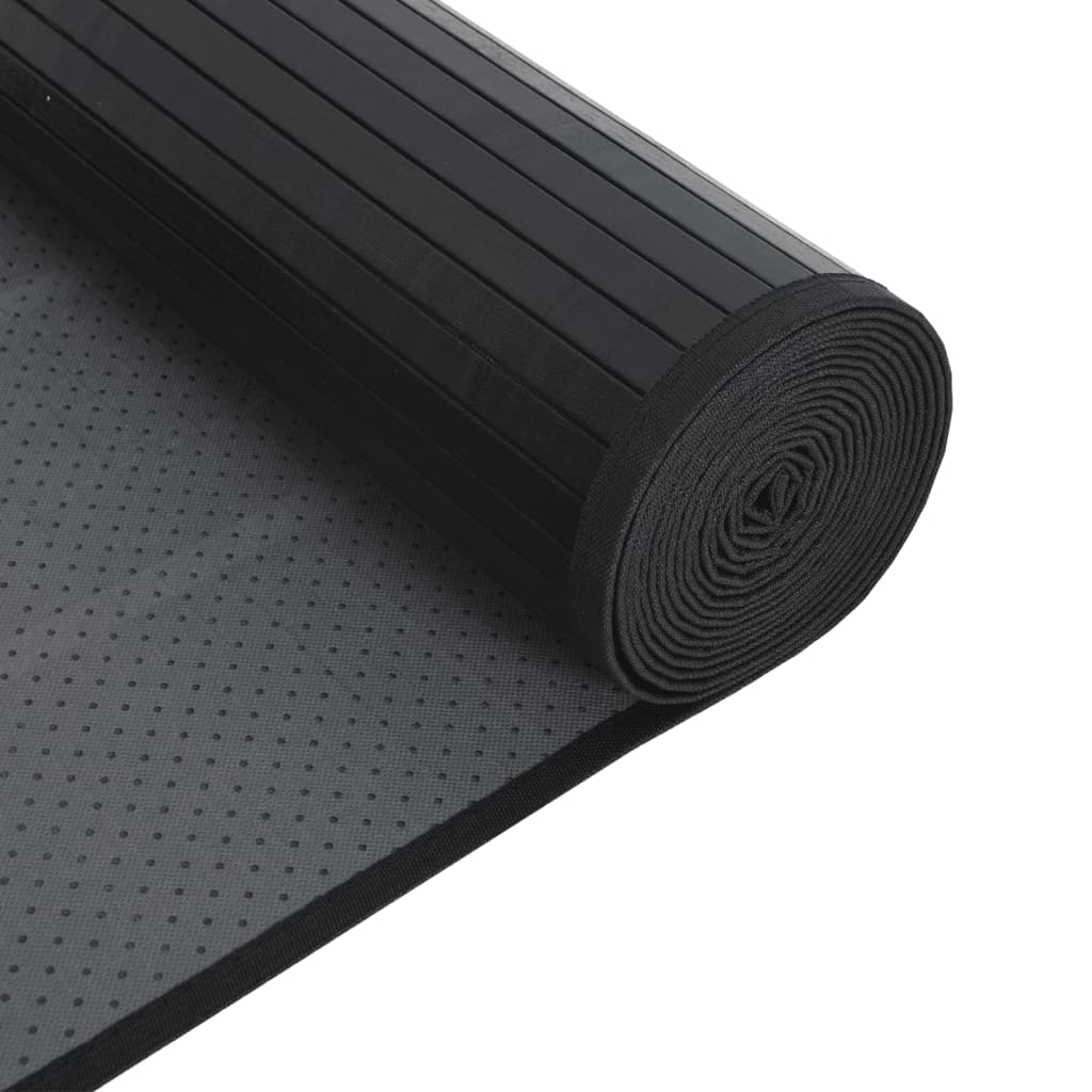Tappeto Rettangolare Nero 60x300 cm in Bambù