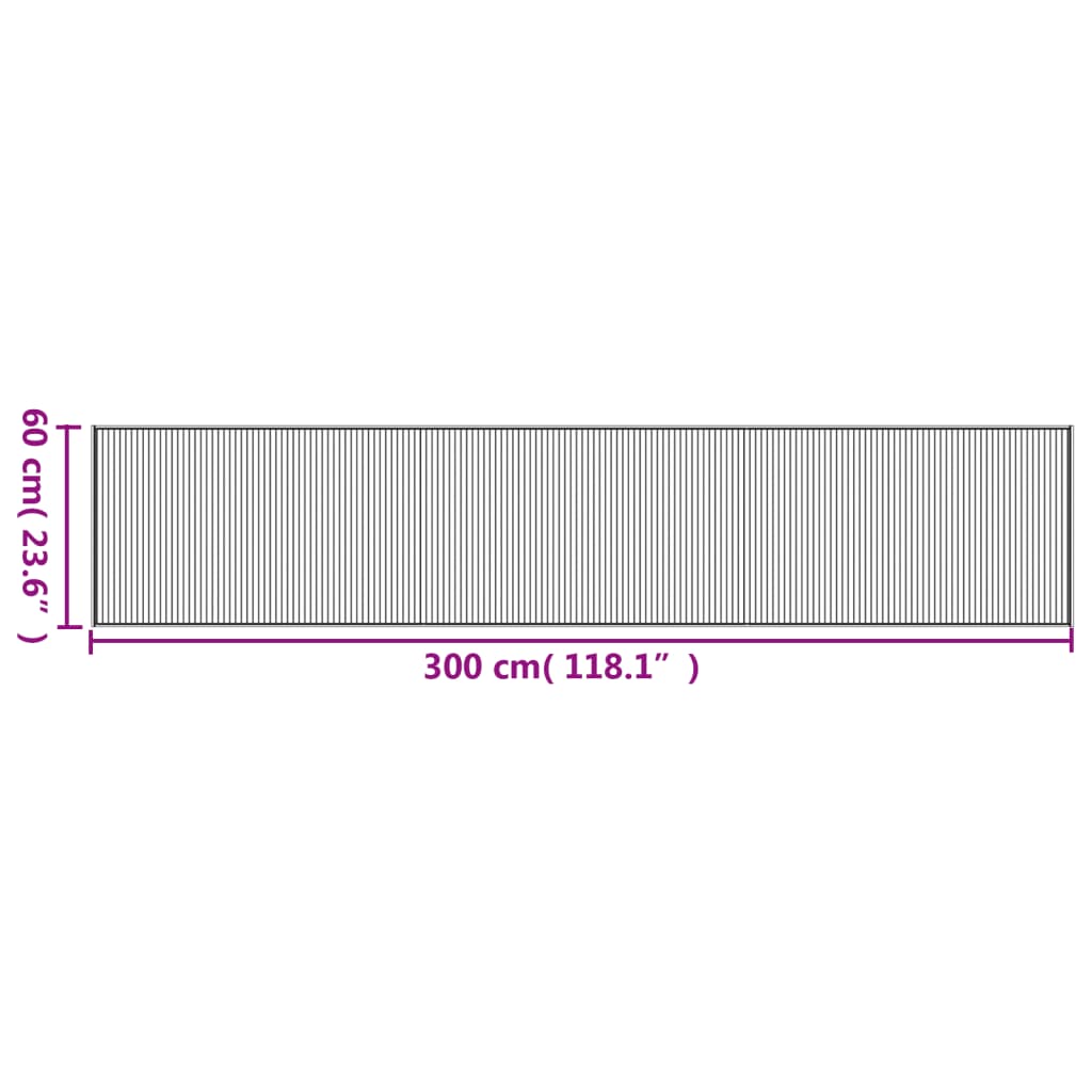 Tappeto Rettangolare Marrone Scuro 60x300 cm in Bambù