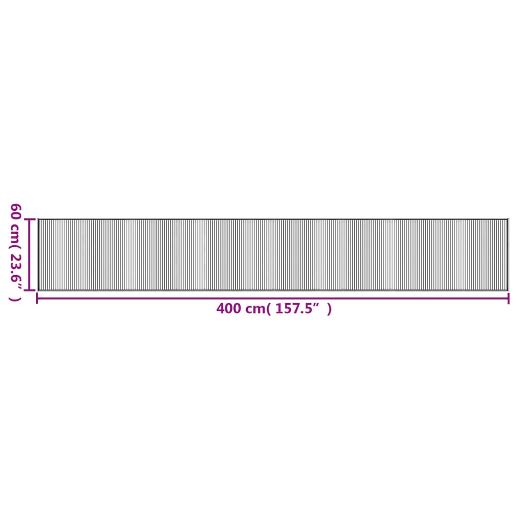 Tappeto Rettangolare Marrone Scuro 60x400 cm in Bambù