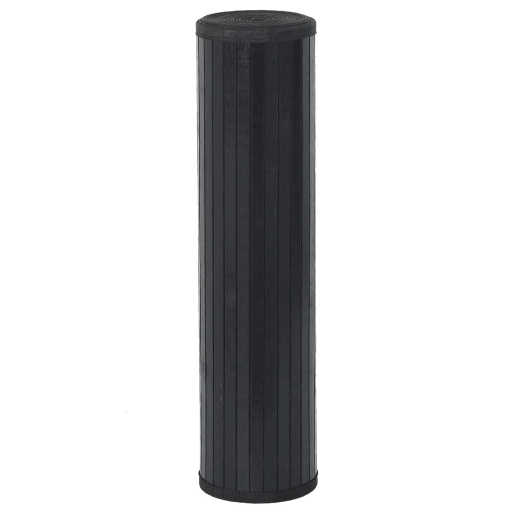 Tappeto Rettangolare Nero 60x1000 cm in Bambù