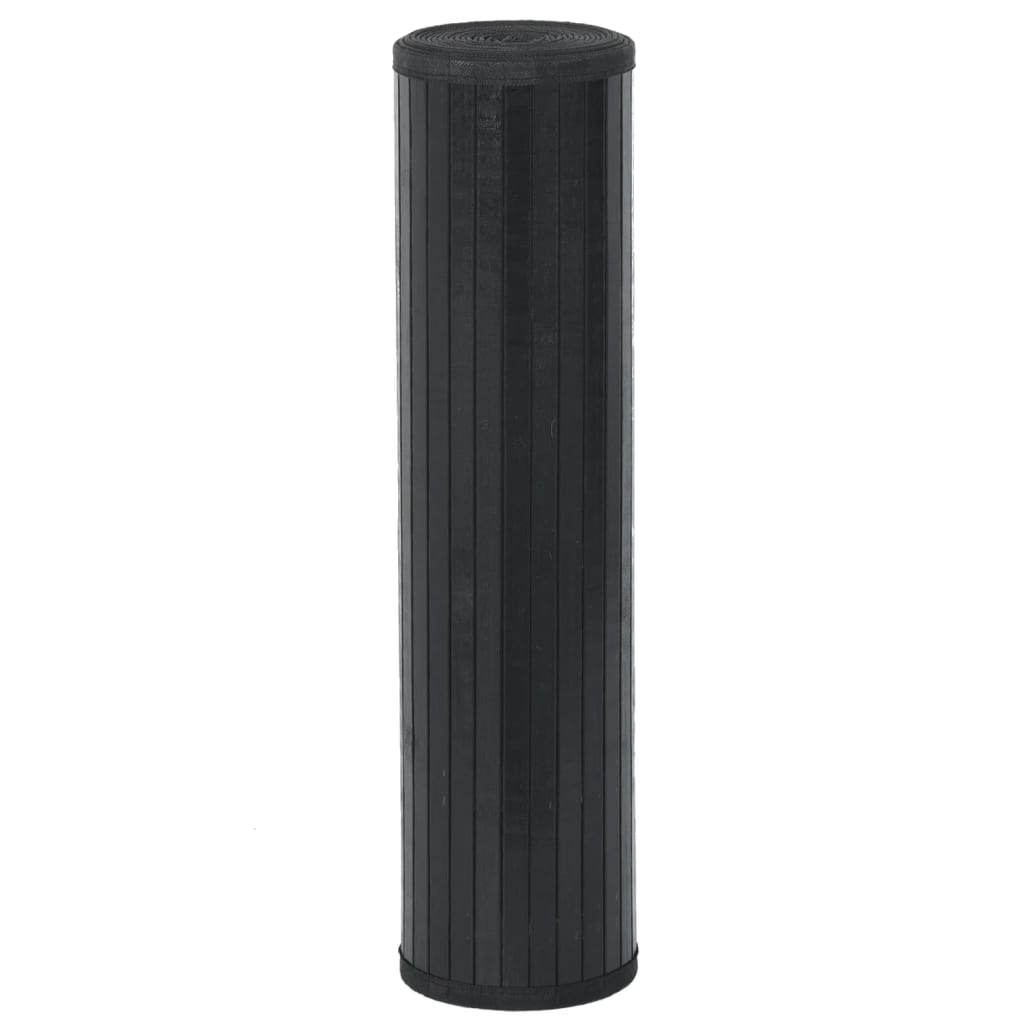 Tappeto Rettangolare Nero 70x100 cm in Bambù