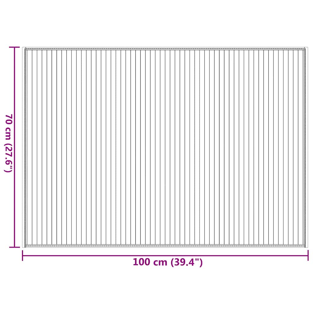 Tappeto Rettangolare Marrone 70x100 cm in Bambù