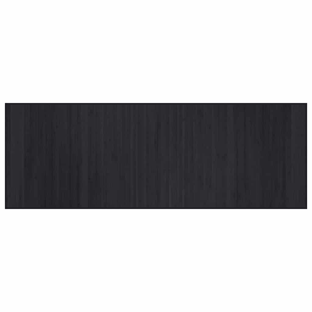 Tappeto Rettangolare Nero 70x200 cm in Bambù
