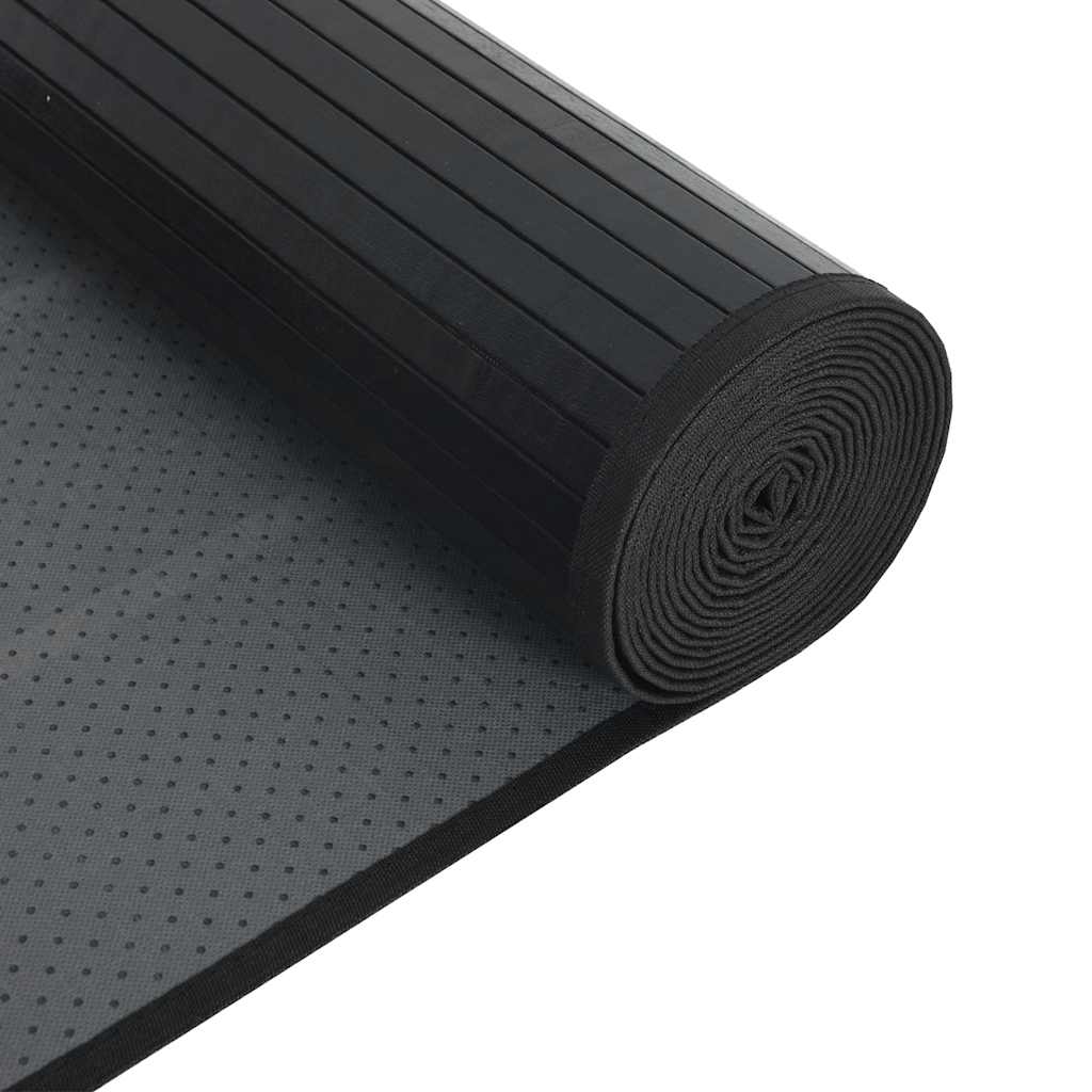Tappeto Rettangolare Nero 70x200 cm in Bambù
