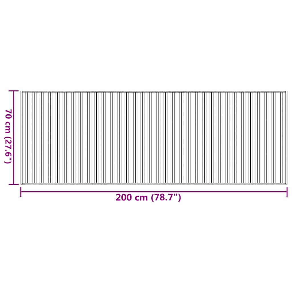 Tappeto Rettangolare Nero 70x200 cm in Bambù