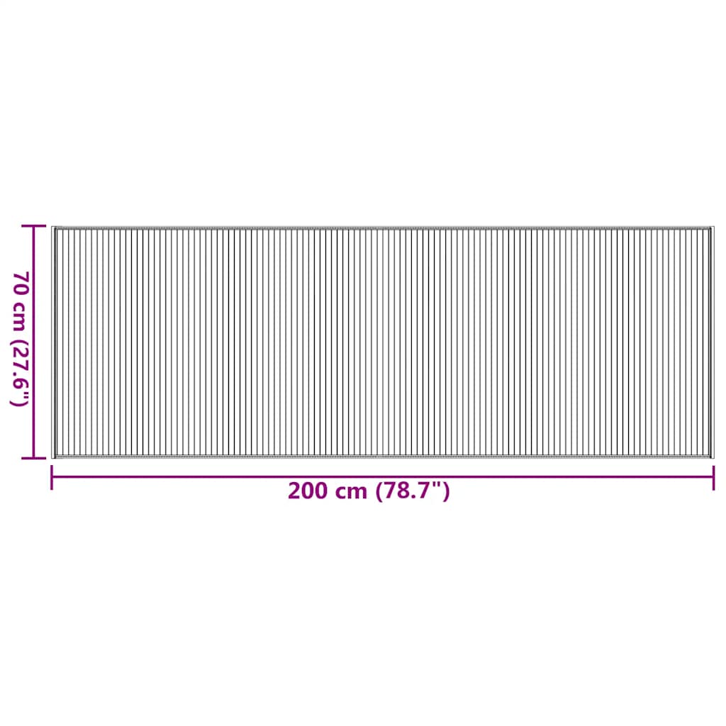 Tappeto Rettangolare Marrone 70x200 cm in Bambù