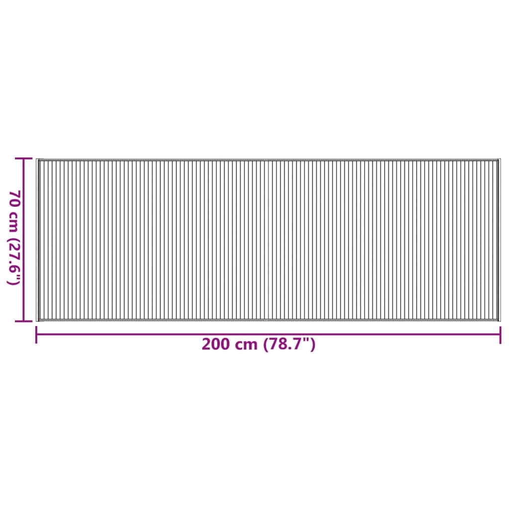 Tappeto Rettangolare Marrone Scuro 70x200 cm in Bambù