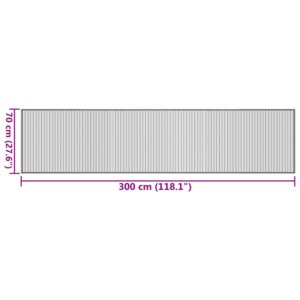 Tappeto Rettangolare Marrone 70x300 cm in Bambù