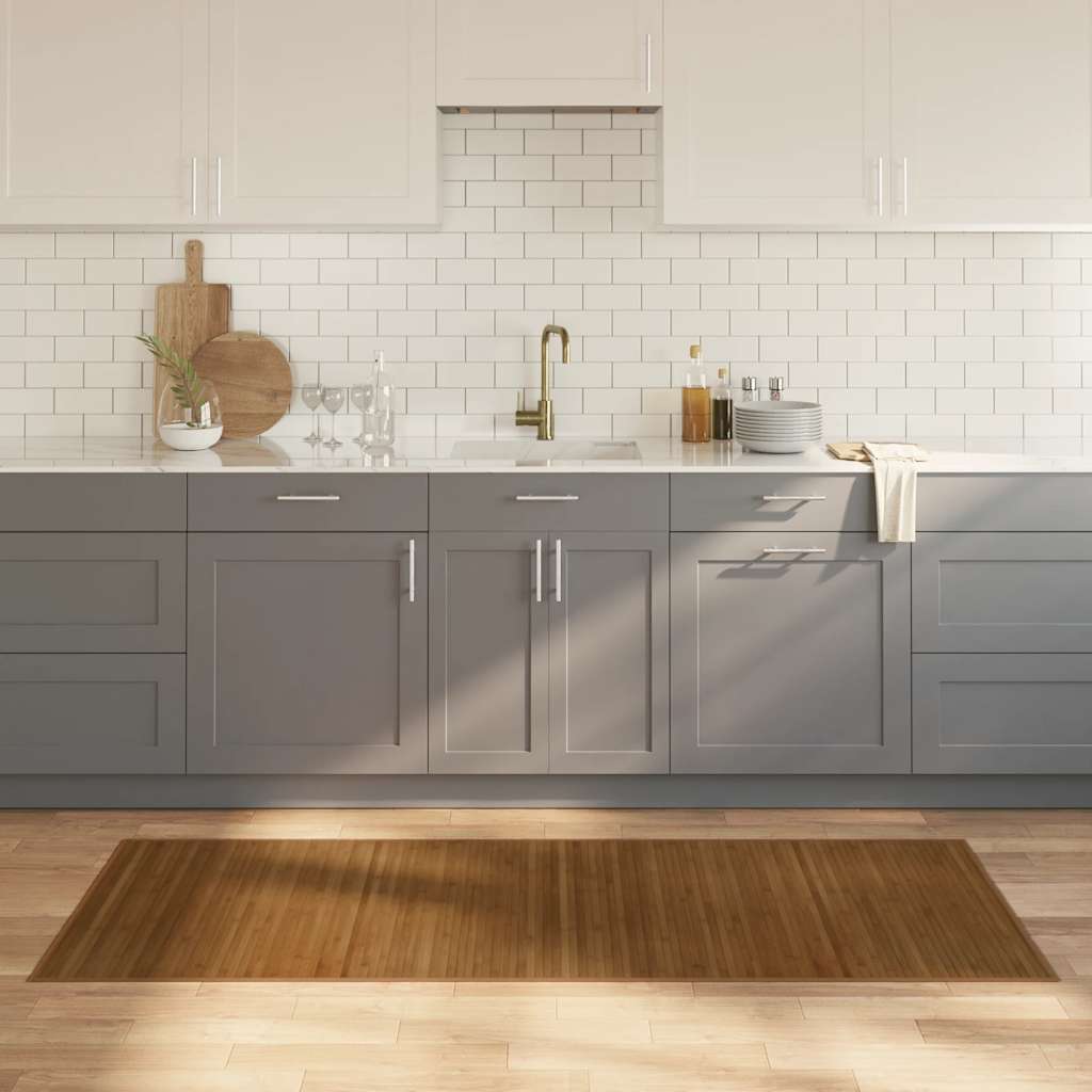 Tappeto Rettangolare Marrone 80x200 cm in Bambù
