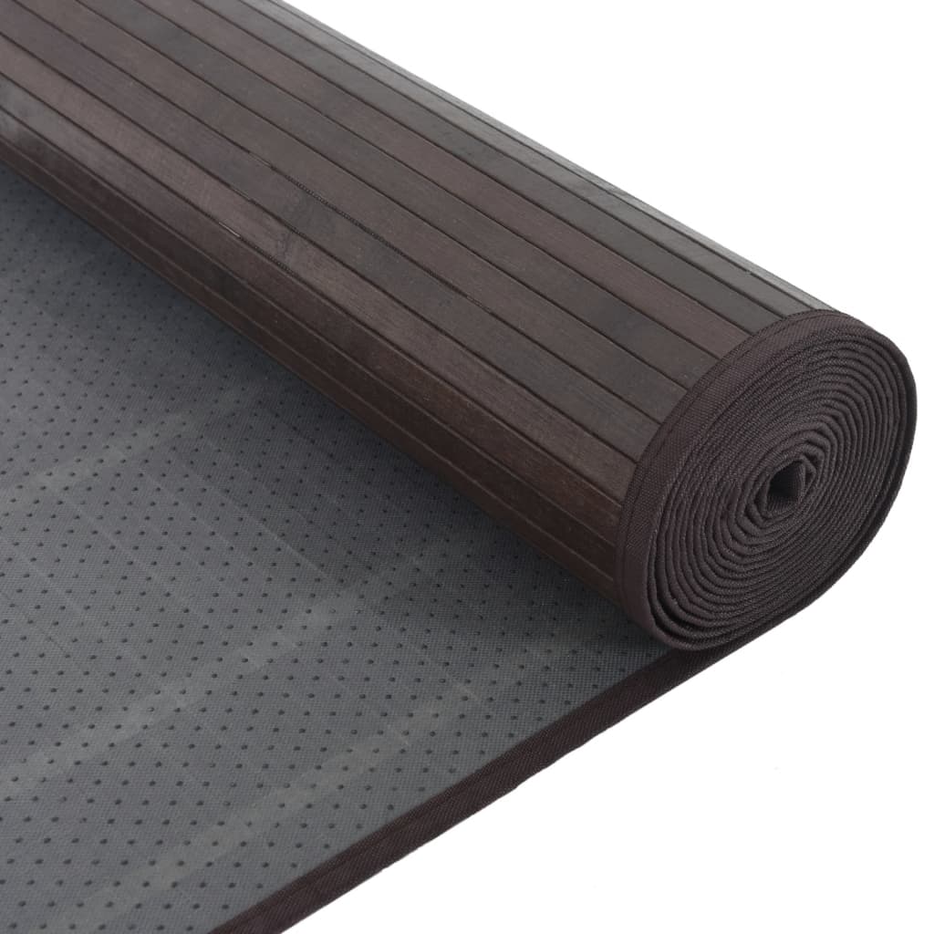 Tappeto Rettangolare Marrone Scuro 80x200 cm in Bambù