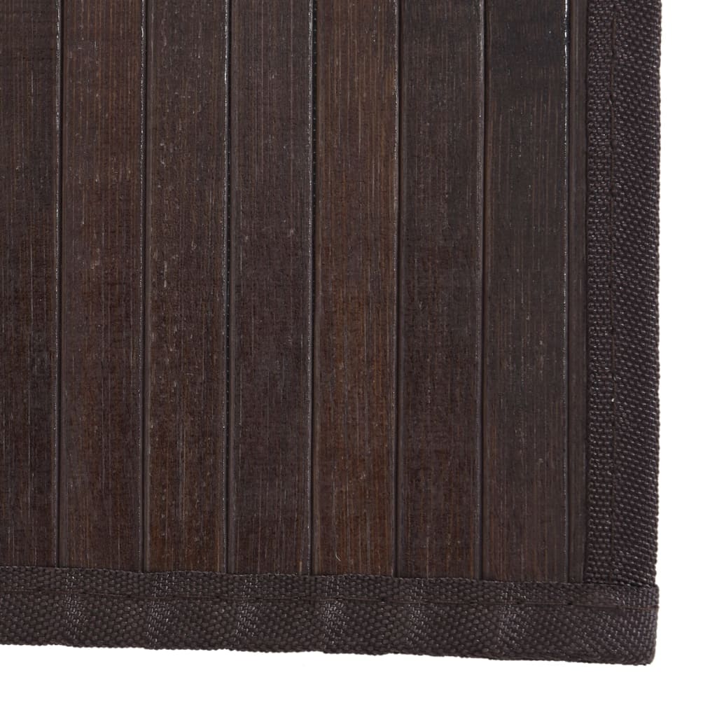 Tappeto Rettangolare Marrone Scuro 80x200 cm in Bambù