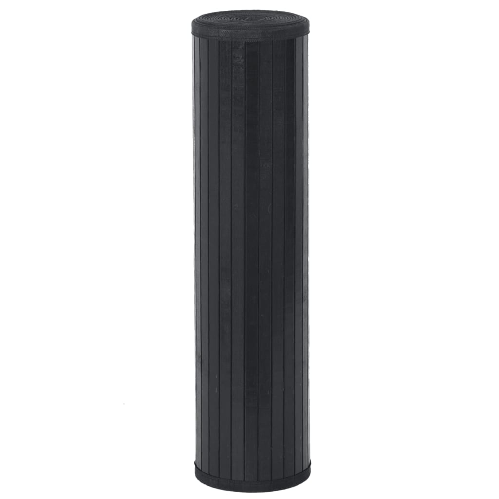 Tappeto Rettangolare Nero 80x300 cm in Bambù