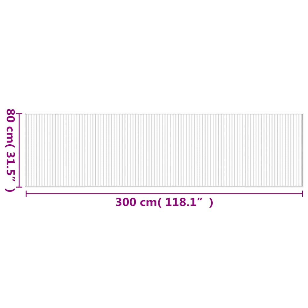 Tappeto Rettangolare Marrone 80x300 cm in Bambù